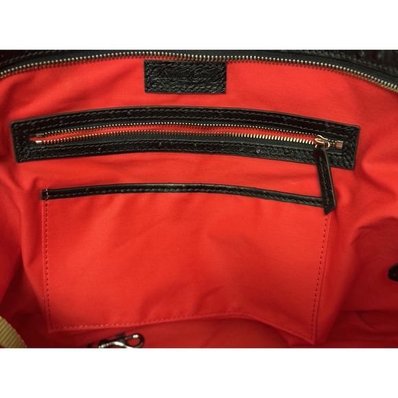 DOONEY & BOURKE East/West‎ Shopper Tote Bag OSTRICH LEATHER Black/Brown - EUC - Picture 13 of 16